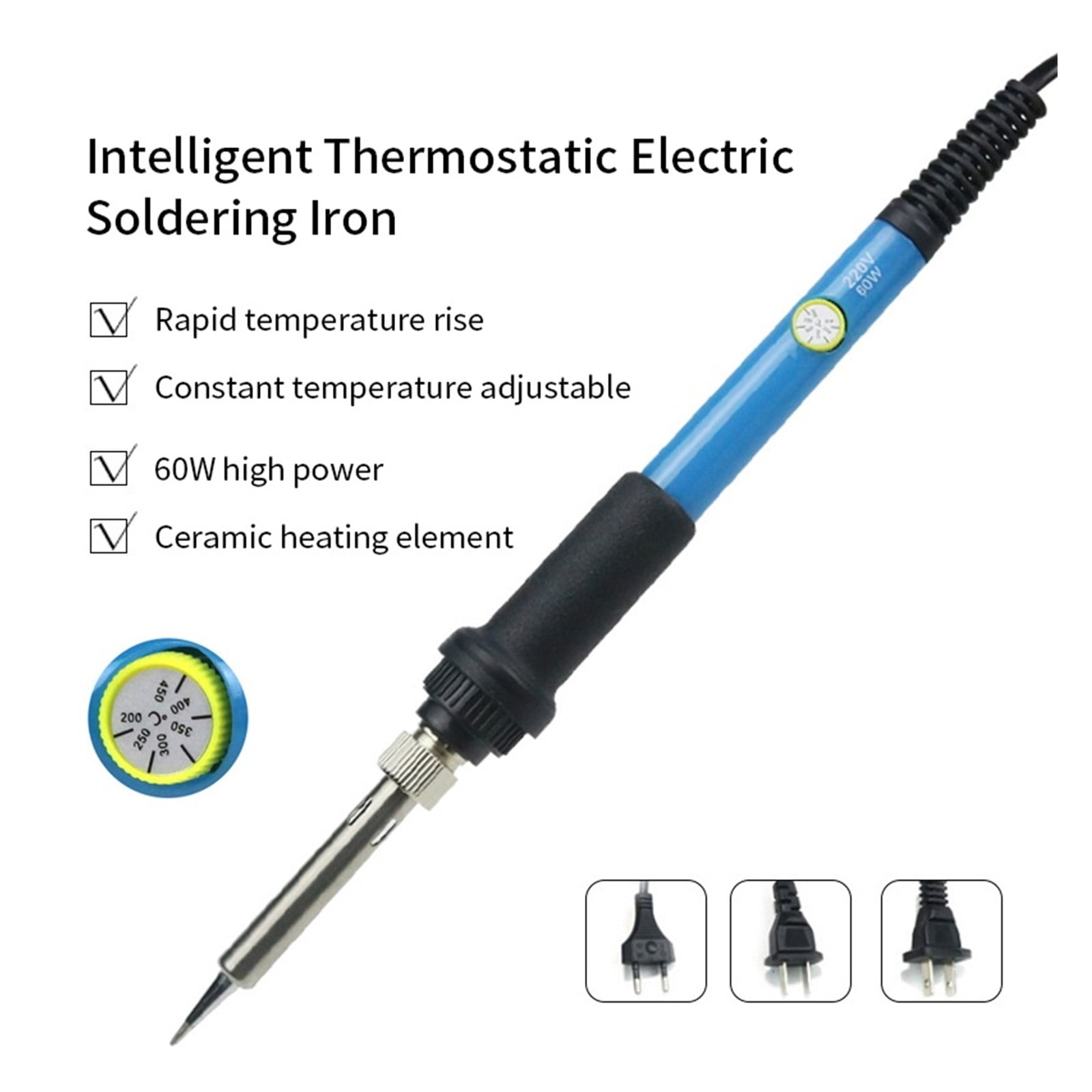 60w Electric Irons,Soldering Temperature Adjustable Electric Iron,Mini Handle Heat Pencil Soldering Iron Soldering Tool Iron Tip ,Wide Applications