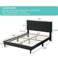 thumbnail image 2 of Queen Upholstered Platform Bed Frame with 48" Tall Adjustable Headboard - Button Tufted Suede Bed - Black - Oliver & Smith - Princeton, 2 of 6
