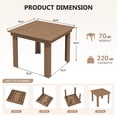 thumbnail image 3 of KINGYES 8-Piece HDPE Outdoor Dining Set for 6, Square Patio Table & Armless Chairs with Umbrella Hole, All-Weather Patio Dining Set for Backyard, Garden, Lawn & Poolside, Brown, 3 of 8