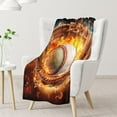 thumbnail image 3 of Baseball Blanket for Baseball Lovers - 50" x 60" Inches Warm Furry Throw Blanket Gift - Cool Throw Blanket for Sofa, Work, Living Room, 3 of 6