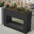 thumbnail image 4 of WAASOSCON Tall and Long Metal Planter Long Rectangular Flower Box Planter Metal Texture Outside Flower Box for Commercial Streets Decks Gardens Courtyards Balconies and Front Porches great, 4 of 7