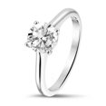 thumbnail image 2 of Silvago Jewelry Moissanite Round Cut Moissanite Ring - 1.06 Ct Engagement Ring in 14K White Gold Plated - Simple Jewelry Gift - Anniversary or Birthday, 2 of 3