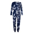thumbnail image 4 of Feancey Fall Sweatsuits for Women 2024 Casual Floral Print 2 Piece Outfits Soft Comfy Long Sleeve Pullovers with Lounge Pants Tracksuit Set with Pockets Christmas Clearance Sale Multicolor S, 4 of 5