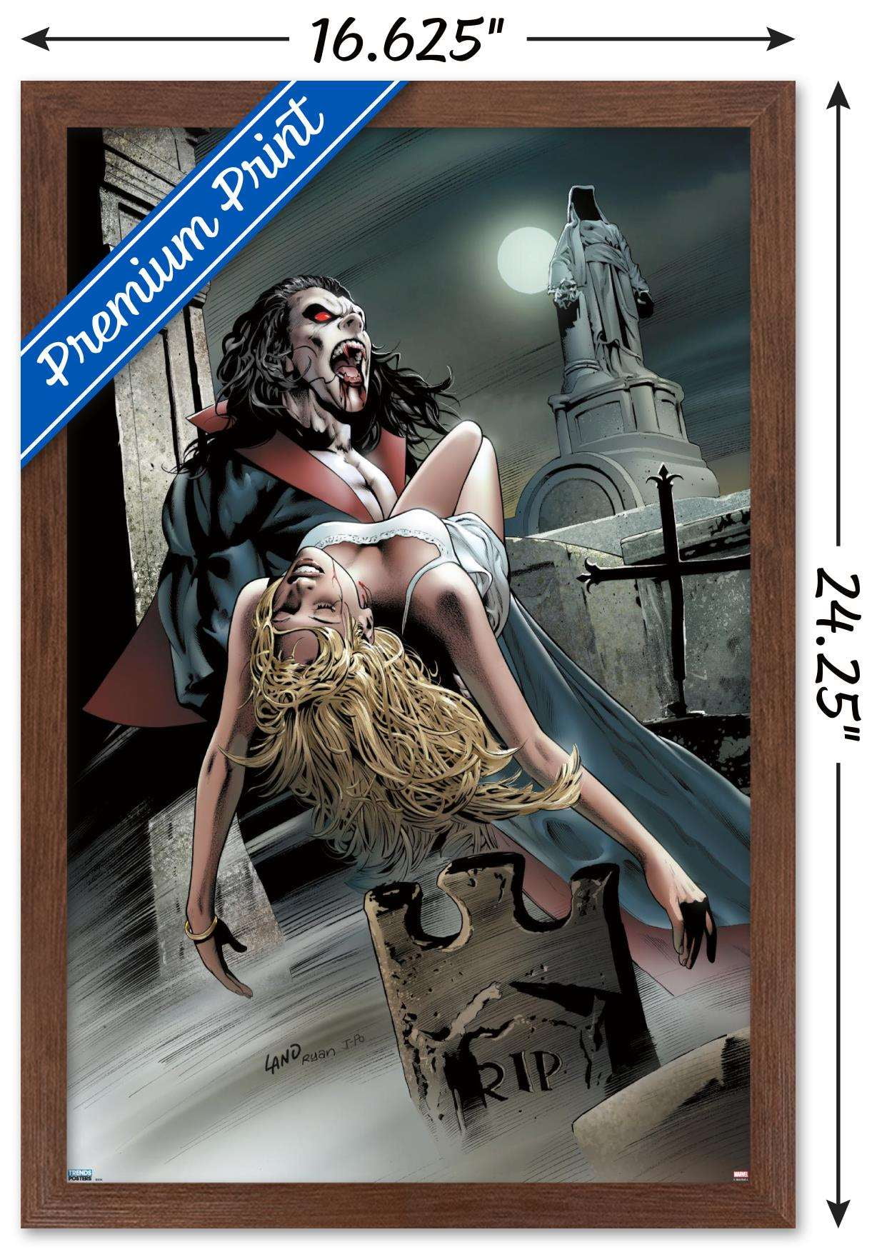 Marvel Movie - Morbius - Graveyard Wall Poster, 14.725" x 22.375", Framed