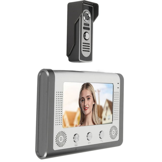 Wired Video Intercom System, Video Door Phone Camera Kit, 7in Color Screen Waterproof Visual , Support Monitoring, Unlock, IR Night Vision, 12 Ringtones Optional