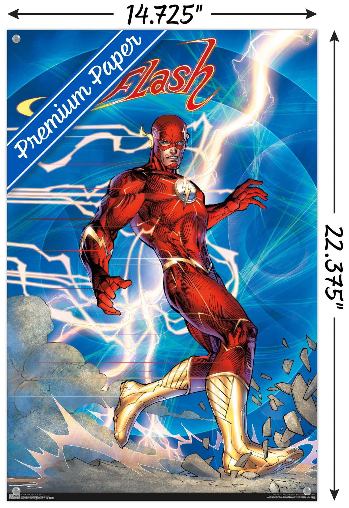 DC Comics - The Flash - Jim Lee Wall Poster with Push Pins, 14.725" x 22.375"
