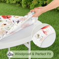 thumbnail image 5 of Pioneer Flower Floral Print Pattern Round Fitted Tablecloth with Elastic Edge,Dining Table Cover Waterproof,Outdoor Round Tablecloth for Camping,Dining,Indoor and Outdoor, 5 of 7