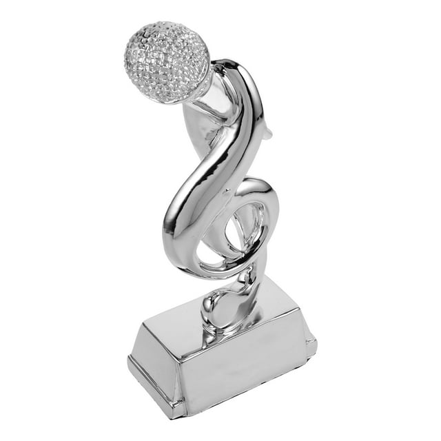 GOOHOCHY Trophée de Musique Microphone Argenté Prix pour Karaoké Reconnaissance de Performance Chantante