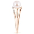 thumbnail image 3 of ANGARA Japanese Akoya Cultured Pearl Triple Split Shank Ring in 14K Rose Gold for Women | June Birthstone, Birthday, Anniversary, Jewelry Gift for Women | Pearl Ring, 3 of 9