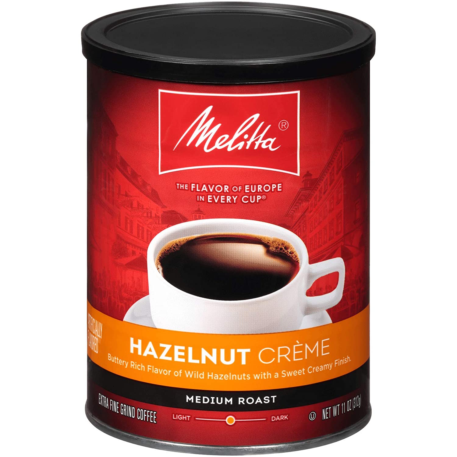 Melitta Hazelnut Crème Flavored Coffee, Medium Roast, Extra Fine Grind
