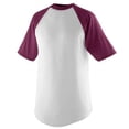 thumbnail image 1 of 423A Adult Short Sleeve Baseball Jersey, White & Maroon - Small, 1 of 1