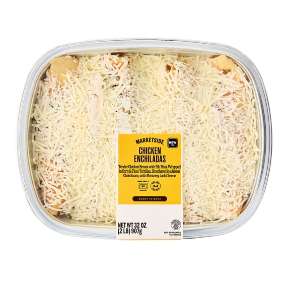 Marketside Fresh Never Frozen Prepared Meal Ready to Bake Chicken Enchiladas, 32 oz