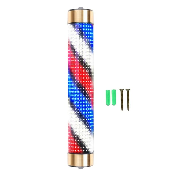 Poste de barbería a prueba de lluvia, luz giratoria roja, blanca, iluminación novedosa, letreros de , lámpara de señal para exteriores, 15cmx95cm Aureato Macarena Luz de poste de barbero