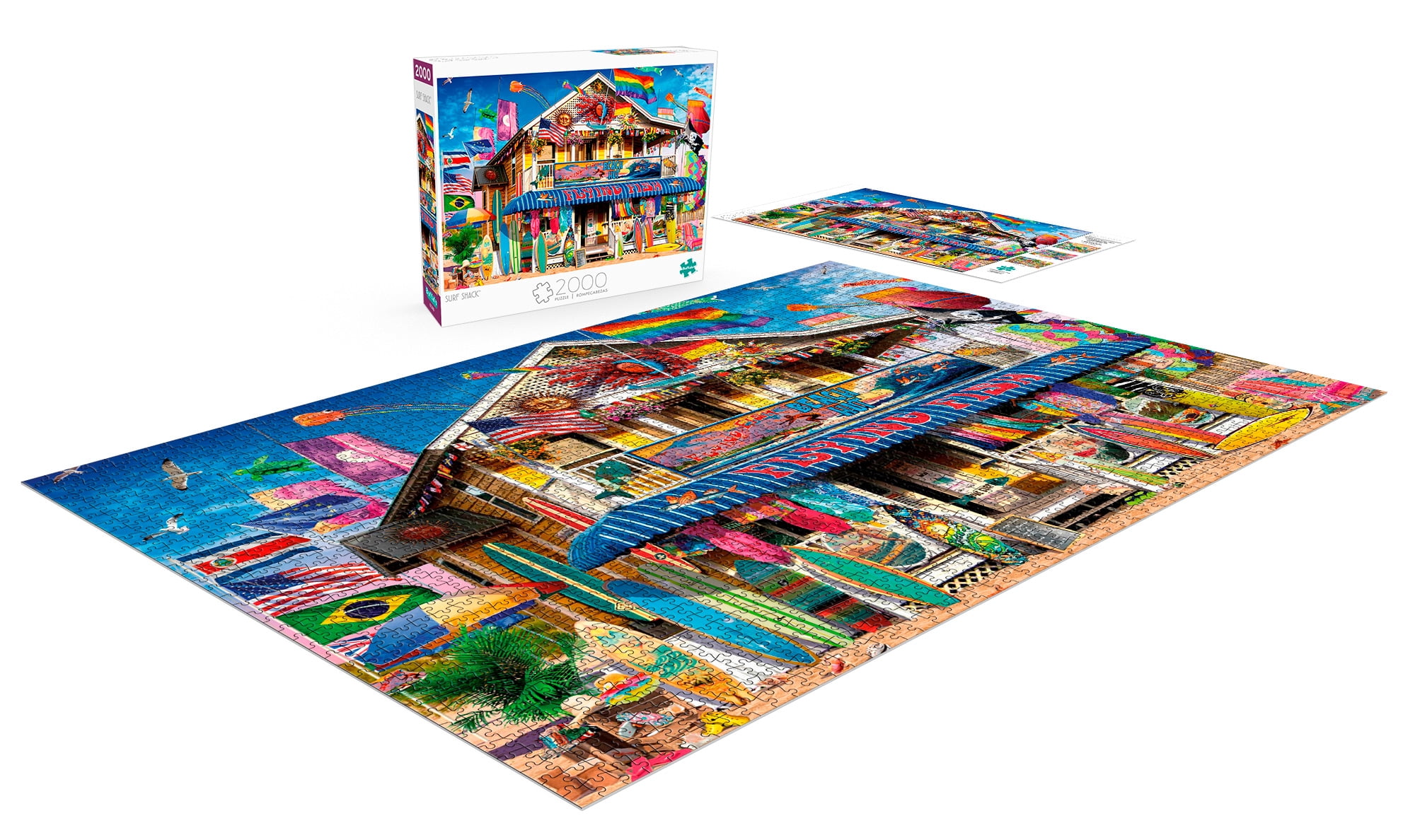 Buffalo Games Surf Shack 2000-Piece 38.5 x 26.5-Inch Interlocking Jigsaw Puzzle for Adults Ages 14+