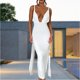 thumbnail image 5 of Vestido Dividido De Damas Vestido ajustado de noche para mujer Vestido sin espalda sexy con escote en V profundo (Blanco L) Kuymtek para Mujer Blanco T S, 5 of 5