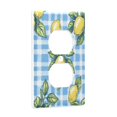 thumbnail image 2 of Yayeee Duplex Wall Plate 1-Gang 4.5"x2.7" Home Receptacle Light Switch Decorative Outlet Cover, Cartoon Plaid Lemon, 2 of 7