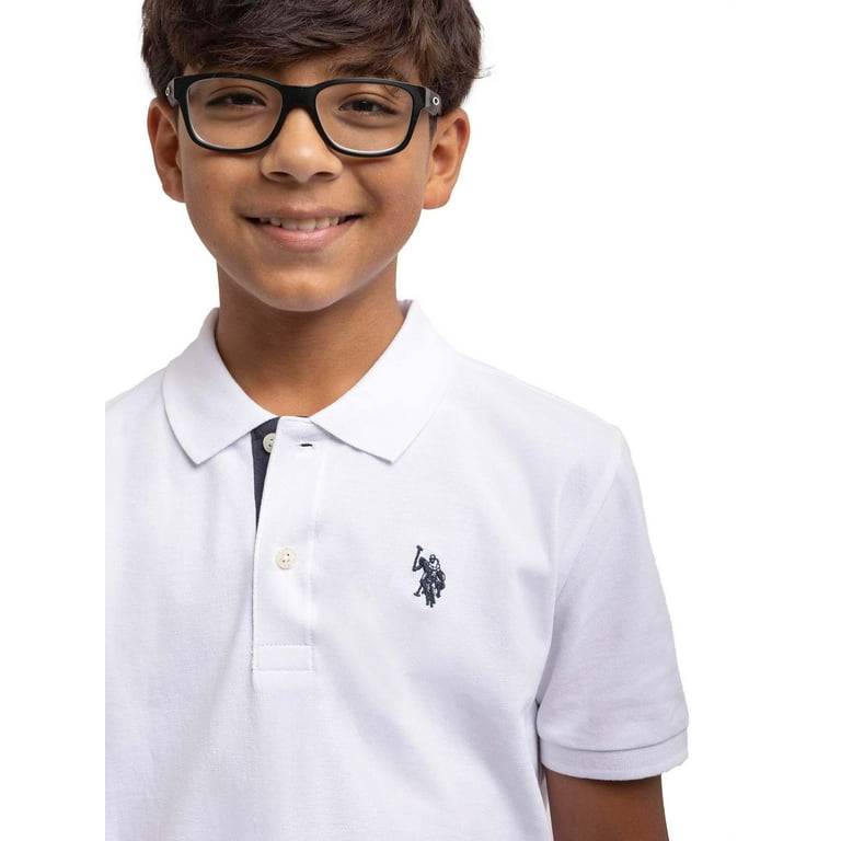 U.S. Polo Assn. Boys Short Sleeve Pique Polo Shirt, Sizes 4-18