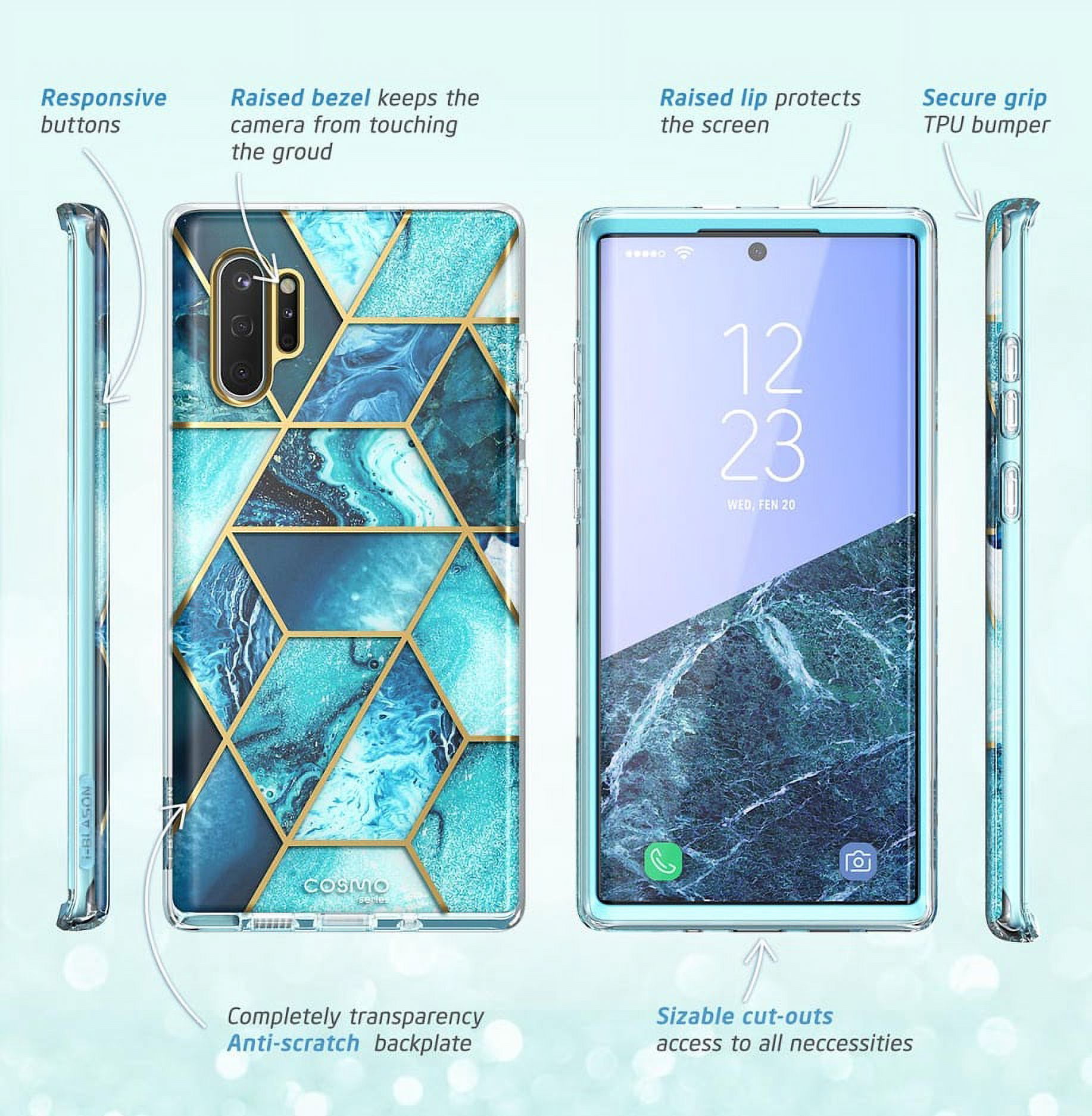 i-Blason Cosmo Series Case for Galaxy Note 10+ Pro/Plus 5G 2019 Release, Slim Stylish Protective Bumper Case Without Built-in Screen Protector (Navy)