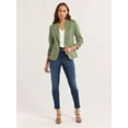 thumbnail image 3 of Sofia Jeans Women's Linen Blend Blazer with Scrunch Sleeves, Sizes XS-4X, 3 of 5