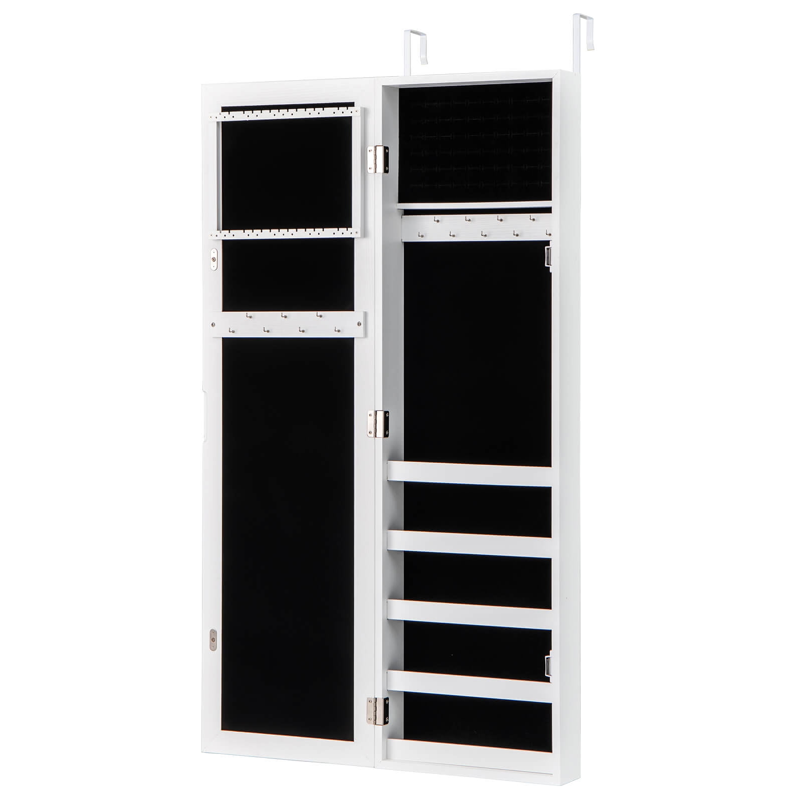 Costway Full-Length Door Mounted Mirrored Jewelry Cabinet with