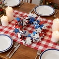 thumbnail image 5 of Yhmxh 4th of July Wreath Patriotic Tinsel Stars Wire Garlands Decoration Metallic Glitter Tinsel Red White Blue Wreath with Stars for Independence Day Memorial Day Party Home Front Door Decor, 5 of 6