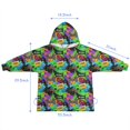 thumbnail image 7 of Colorful Controllers Games Icons Green Pattern Blanket Hoodies for Kids 6-13YR Oversize Wearable Blanket Hoodies for Boys Girls Teens, 7 of 7