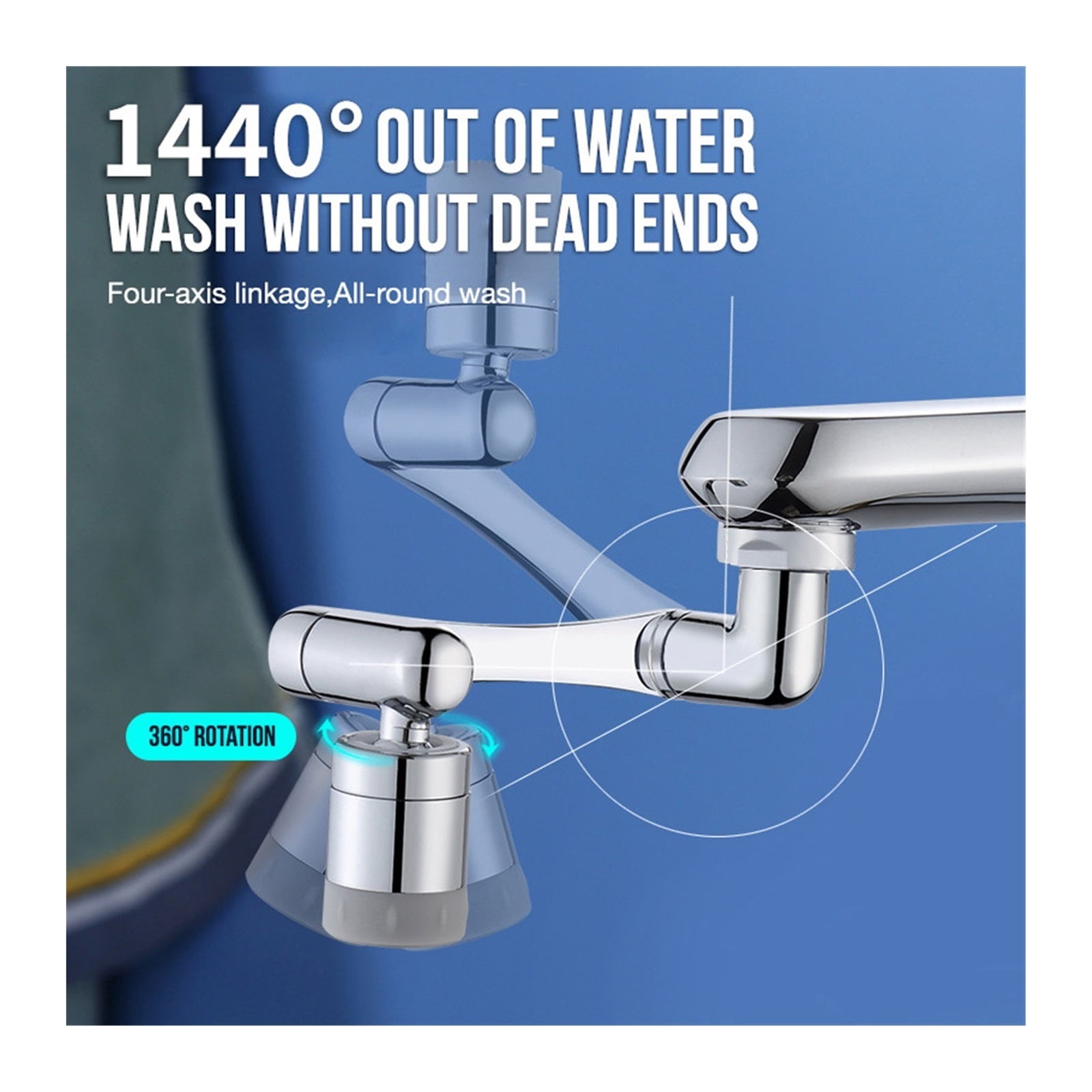Universal 1080 Degree Rotatable Faucet Aerator Extender Plastic Splash Filter Faucets Bubbler Nozzle Robotic Arm 2 Modes Faucet ,Water Saving