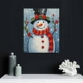 thumbnail image 4 of TIAOTIAOHOU Snowman Christmas Wall Art Winter Canvas Print for Home Decoration Snowman with Hat Happy Christmas New Years Gift and Red Scarf Christmas Themed, 4 of 4
