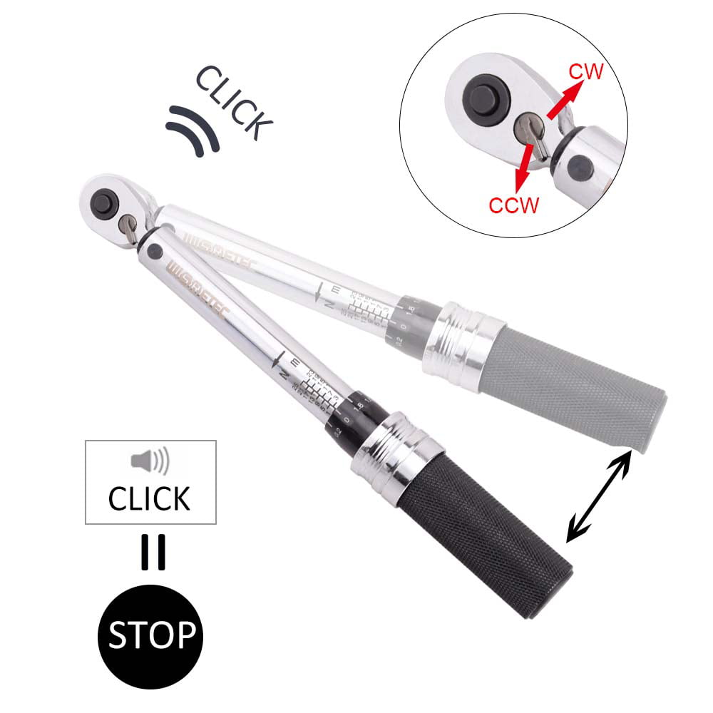 24T Details about   Home/Auto/Bike 1/4"Dr Click Torque Wrench 1-25NM 8.9-221.3in/lb Tool Set 