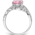 thumbnail image 2 of Sterling Silver Cheryl M Rhod-Pl Pink & Clear Cz Ring (Size 6) Made In China qcm1371-6, 2 of 5
