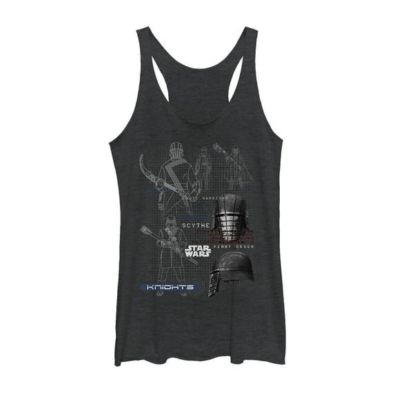 Women's Star Wars: The Rise of Skywalker Knights of Ren Warrior Racerback Tank Top Black Heather Large