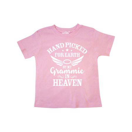 

Inktastic Handpicked for Earth By My Grammie in Heaven Angel Wings Gift Toddler Boy or Toddler Girl T-Shirt