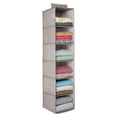 thumbnail image 4 of mDesign Long Fabric Over Closet Rod Hanging Organizer, 6 Shelves, 2 Pack - Linen, 4 of 7