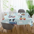 thumbnail image 3 of Yayeee Tablecloths 54" x 54" Rectangle Wrinkle Resistant Party Table Cover, Colorful Trains, 3 of 8
