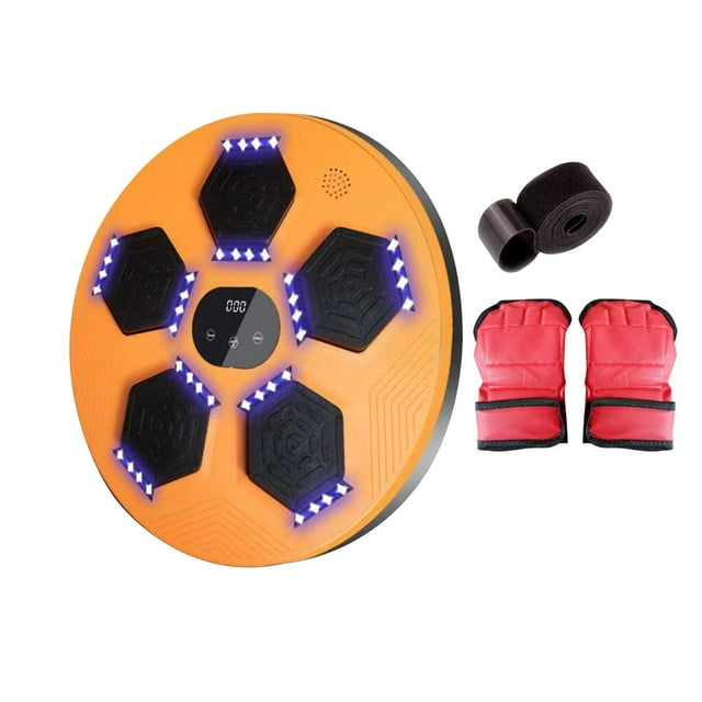 Machine de Boxe Électronique Entraîneur de Boxe 9 Modes de Musique Équipement d'Entraînement de Boxe Orange avec Attache