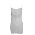thumbnail image 5 of hirigin Women's Knit Bodycon Dress Summer Hollowed Spaghetti Straps Lacing Solid Slim Fit Mini Dress, 5 of 7