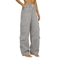 thumbnail image 2 of Kelon Womens Cargo Pants Straight Leg Casual Relaxed Work Trousers Streetwear Outfits with Multiple Pockets, 2 of 9
