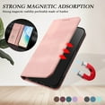 thumbnail image 4 of for Motorola Moto G Power 5G 2025 Wallet Rugged Case, Premium PU Leather RFID Blocking Card Slots Kickstand Classic Full Body Protection Magnetic Function Durable Phone Cover, Pink, 4 of 8