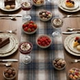 thumbnail image 5 of Sm:)e Dark Blue Brown Farmhouse Plaid Table Runner 13x90 Inch, Winter Rustic Holiday Check Kitchen Dining Table Decor, 5 of 8