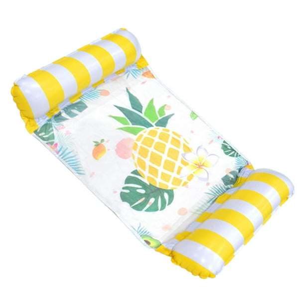 Hamaca inflable, hamaca de agua para piscina, colchoneta flotante a para , colchones, tumbona, silla flotante para playa interior y Amarillo
