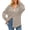 Beige, variant on Waffle Knit Button Down Shirts for Women Dressy Casual Work Shacket V Neck Long Sleeve Loose Tops with Pocket
