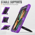 thumbnail image 3 of for iPad Pro 11 2024 Kids Case Heavy Duty Rugged Shockproof Silicone Hybrid Protective Case Cover Rotating Ring Stand Hand Grip+Pencil Holder+Screen Protector for iPad Pro 11 2024 - Purple+Black, 3 of 8