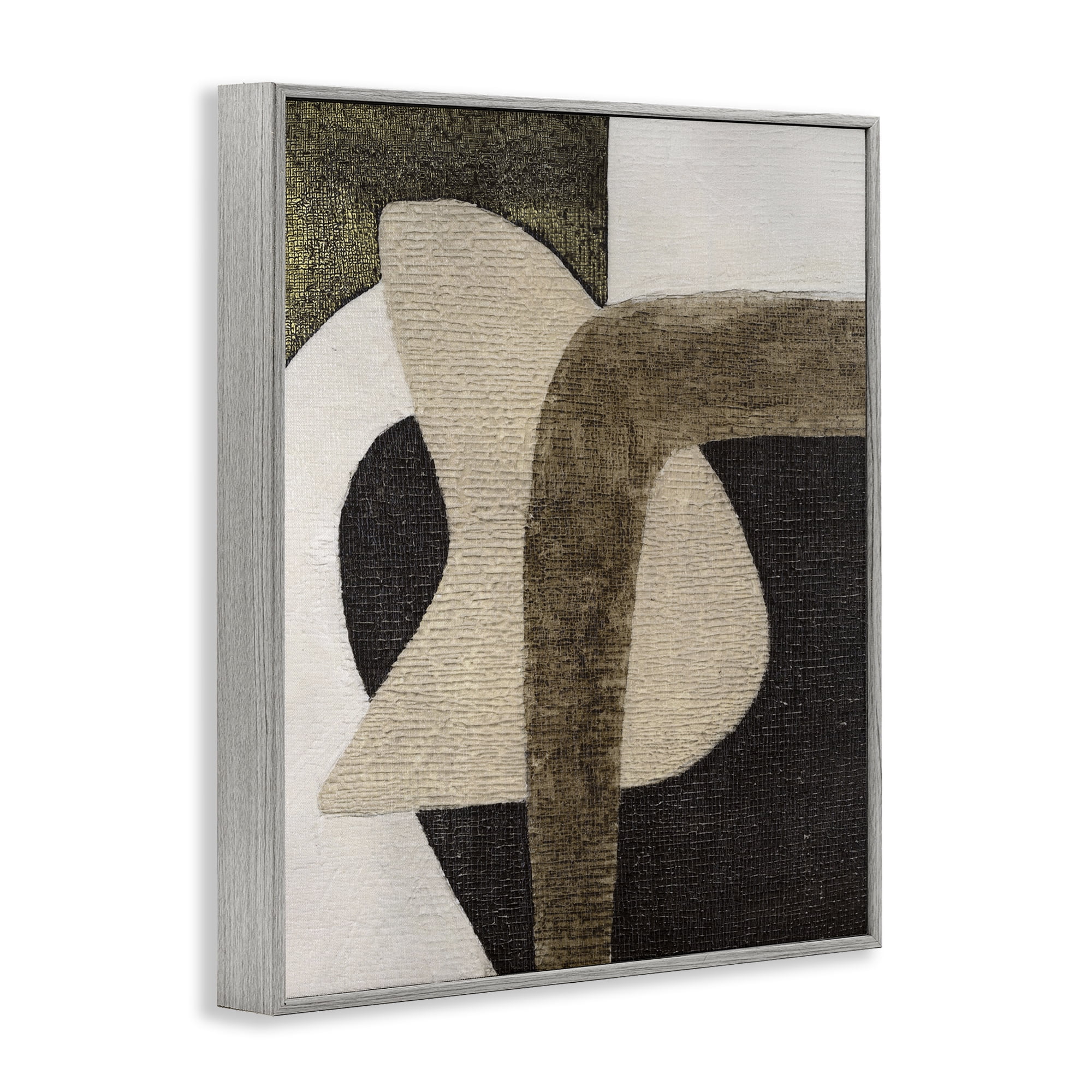 Stupell Industries Boho Modern Shape Pattern Abstract Painting Gray Framed Art Print Wall Art, 24 x 30