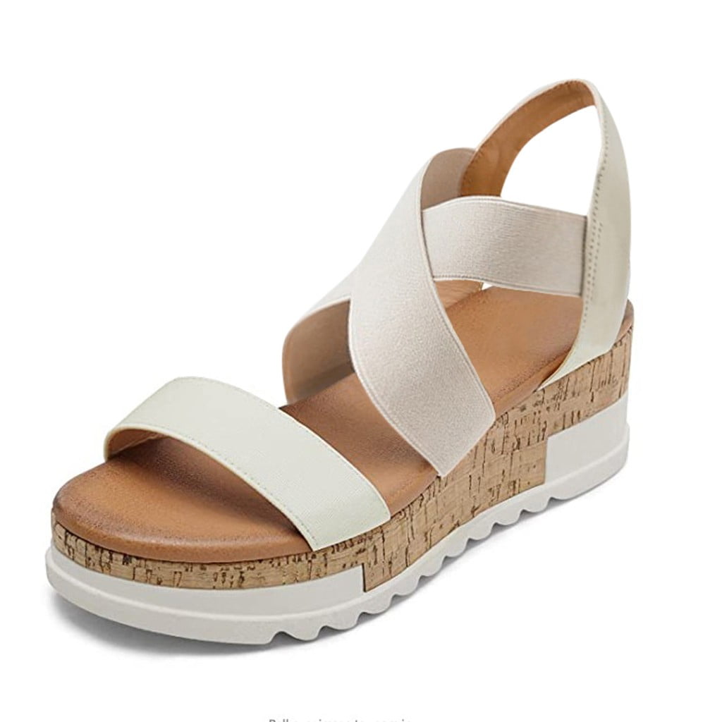 platform sandals with elastic straps