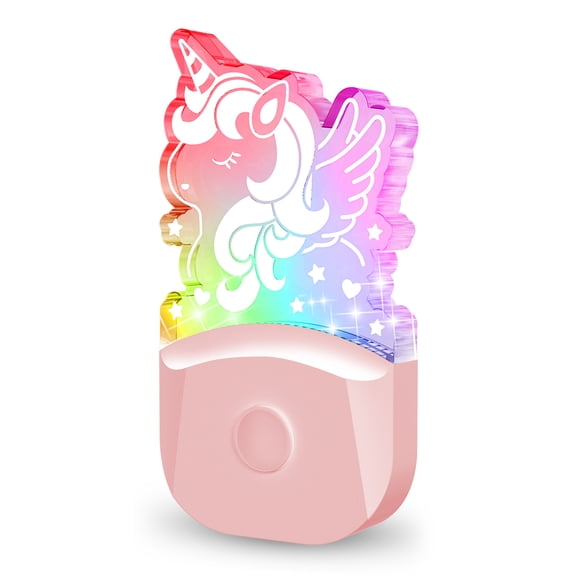 LOHASLED Pink Unicorn Multicolor RGB Kids Night Light Plug In(1 Pack)