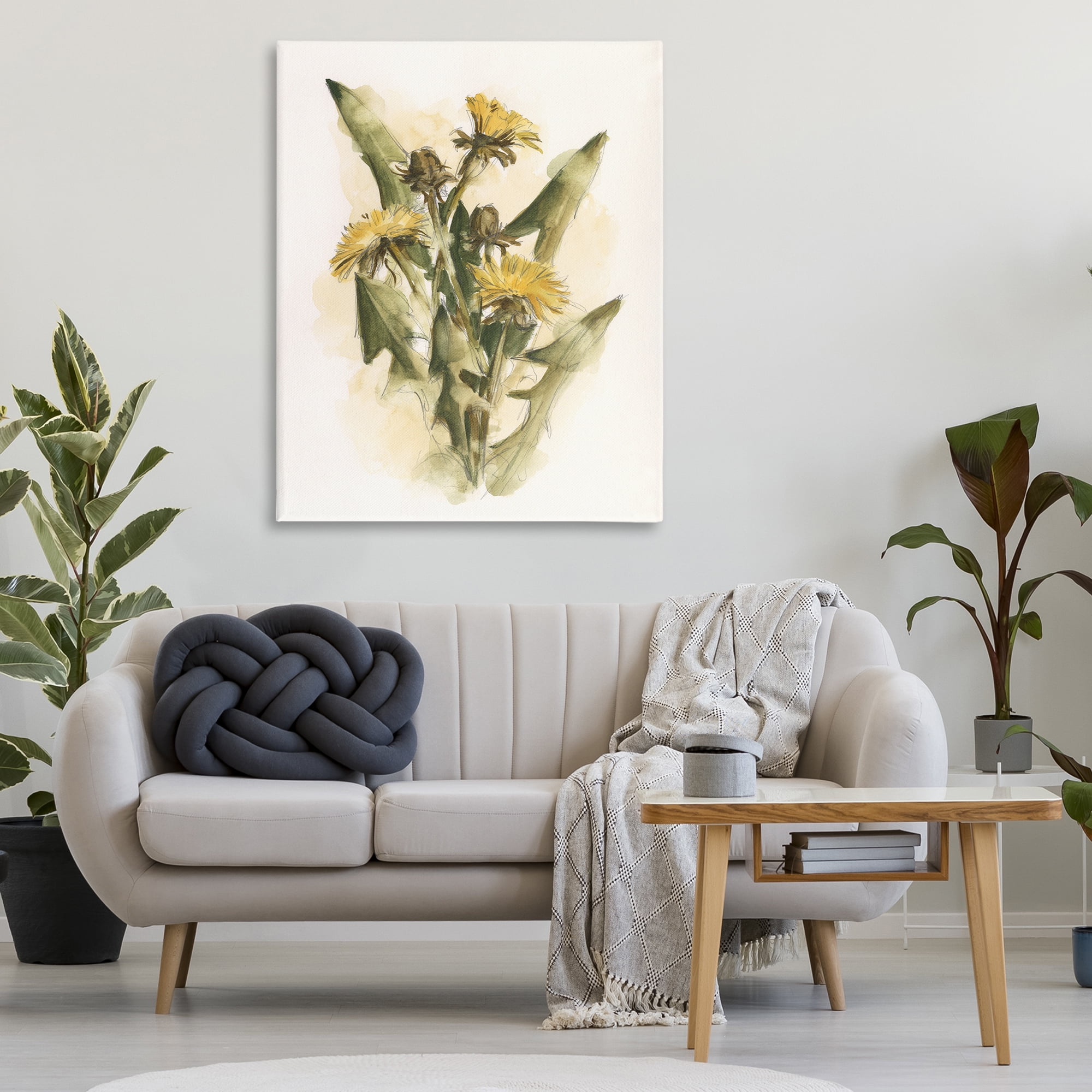 Stupell Industries Cottage Buttercup Flowers Botanical & Floral Painting Gallery Wrapped Canvas Art Print Wall Art, 36 x 48