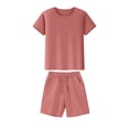 thumbnail image 4 of Guluxicc 2 Piece Womens Basic Sets Breathable T Shirts and Shorts with Pockets Solid Color Casual Outfits for Summer Loungewear, 4 of 5