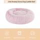 thumbnail image 3 of Cama calmante para perros y gatos WNPETHOME de piel sintética redonda de felpa 20 x 20 x 8 pulgadas rosa claro, 3 of 5