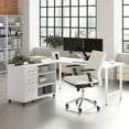 thumbnail image 2 of Hustle 72W x 30D Computer Desk with Storage in White - Engineered Wood, 2 of 8