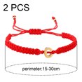 thumbnail image 2 of Pulsera de letras de acero inoxidable Cuerda de tracción de letras de hilo rojo tejida a mano, 2 of 6